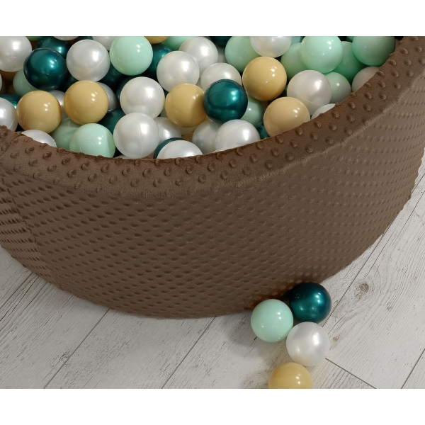 Bällebad für Babys 90 x 40 cm Minky mit Bällen 200st- Schokoladen