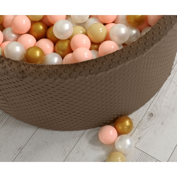 Bällebad für Babys 90 x 40 cm Minky mit Bällen 200st- Schokoladen