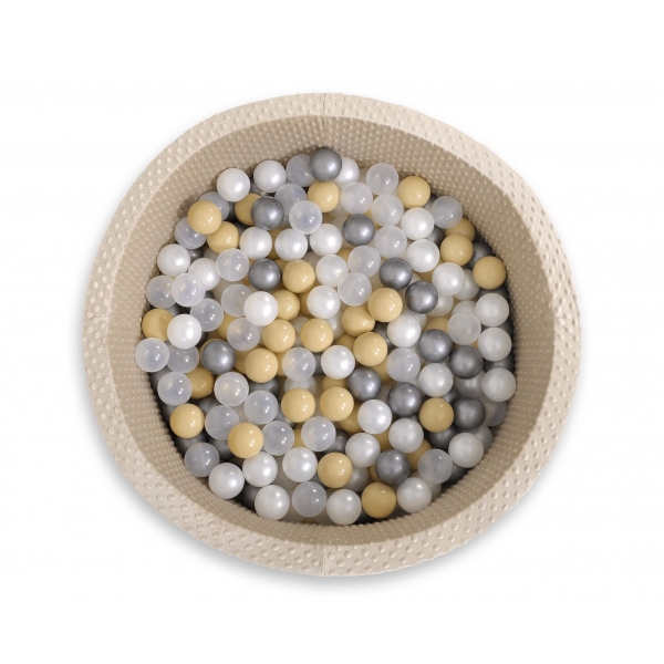 Bällebad für Babys 90 x 40 cm Minky mit Bällen 300st - beige
