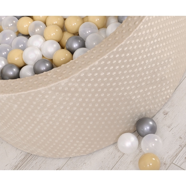Bällebad für Babys 90 x 40 cm Minky mit Bällen 300st - beige