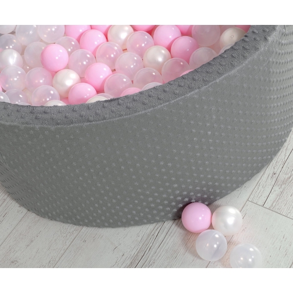 Bällebad für Babys 90 x 40 cm Minky mit Bällen 300st - dunkelgrau