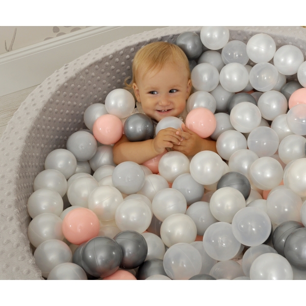 Bällebad für Babys 90 x 40 cm Minky mit Bällen 300st - flaschengrün