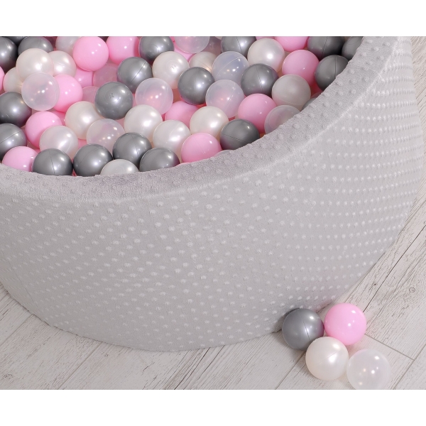 Bällebad für Babys 90 x 40 cm Minky mit Bällen 300st - grau