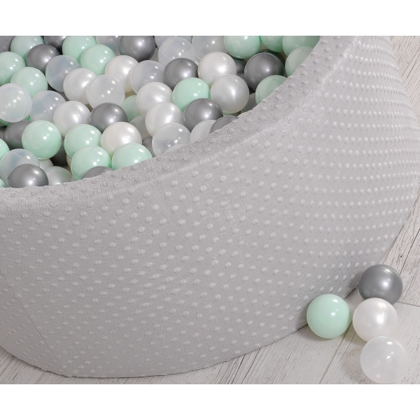 Bällebad für Babys 90 x 40 cm Minky mit Bällen 300st - grau