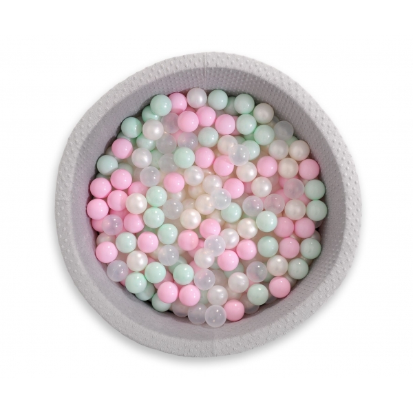 Bällebad für Babys 90 x 40 cm Minky mit Bällen 300st - grau