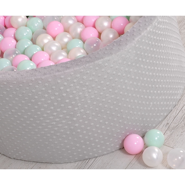Bällebad für Babys 90 x 40 cm Minky mit Bällen 300st - grau