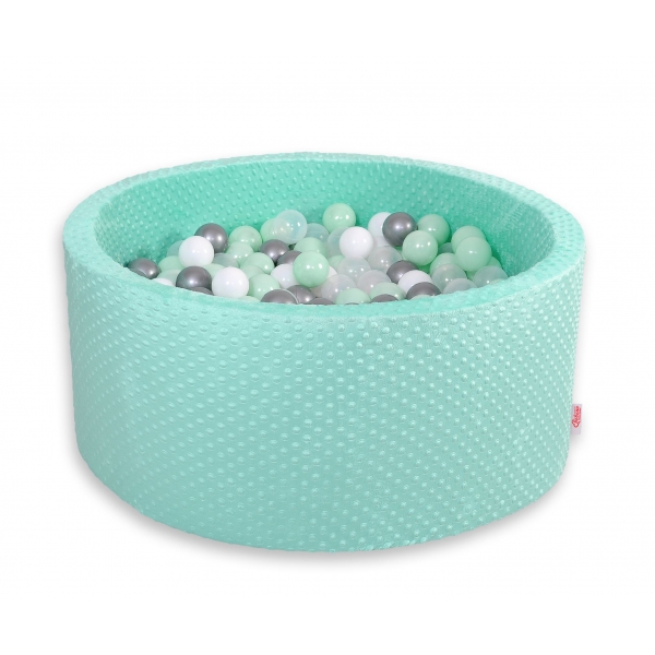 Bällebad für Babys 90 x 40 cm Minky mit Bällen 300st - minze