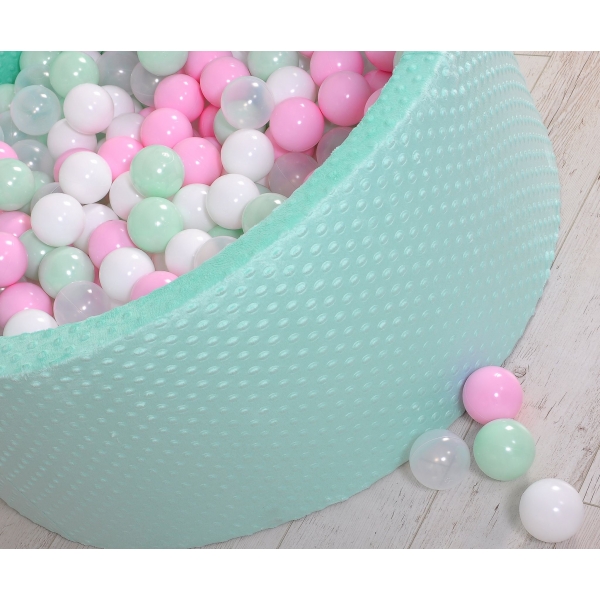 Bällebad für Babys 90 x 40 cm Minky mit Bällen 300st - minze