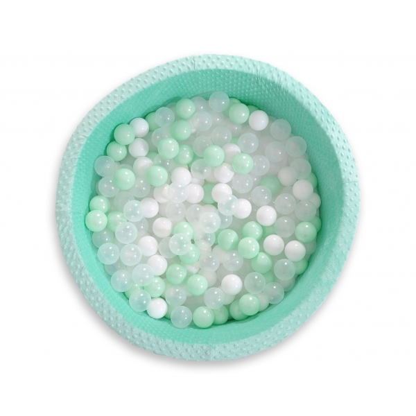 Bällebad für Babys 90 x 40 cm Minky mit Bällen 300st - minze