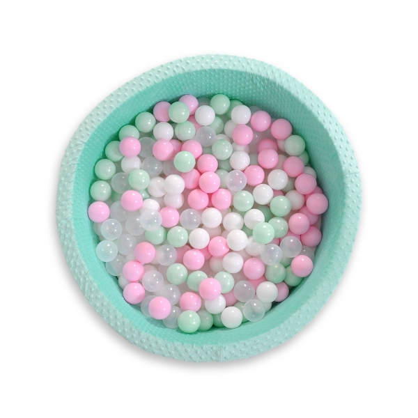 Bällebad für Babys 90 x 40 cm Minky mit Bällen 300st - minze