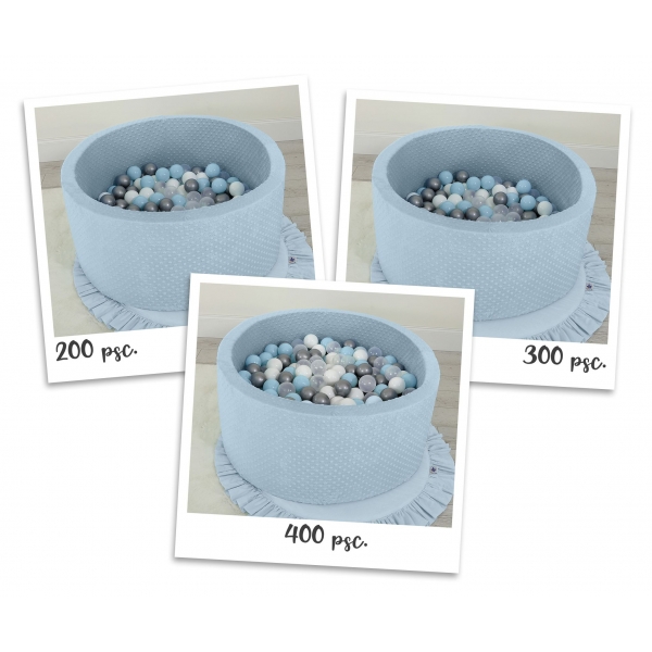 Bällebad für Babys 90 x 40 cm Minky mit Bällen 300st - misty blue