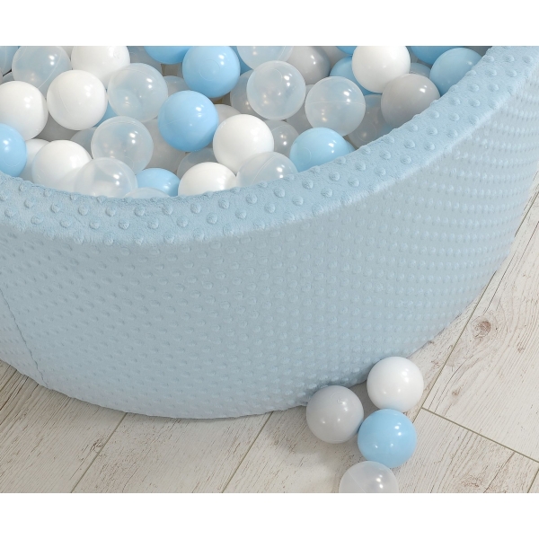 Bällebad für Babys 90 x 40 cm Minky mit Bällen 300st - misty blue
