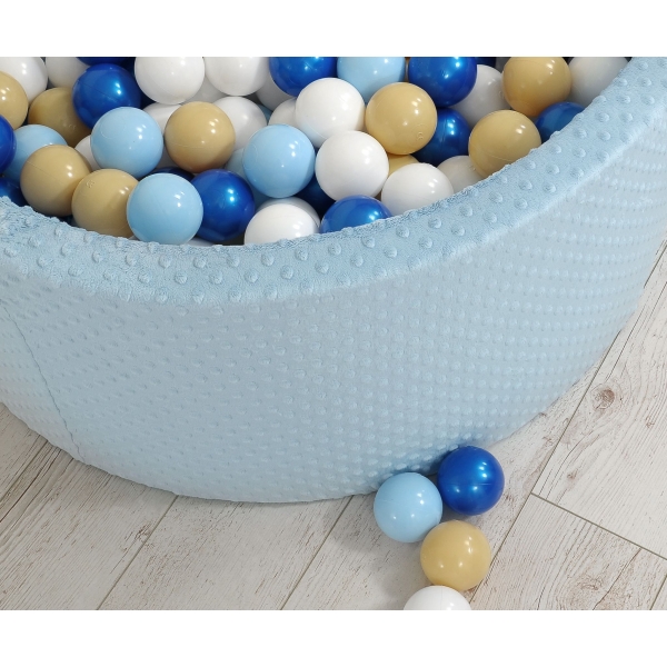 Bällebad für Babys 90 x 40 cm Minky mit Bällen 300st - misty blue