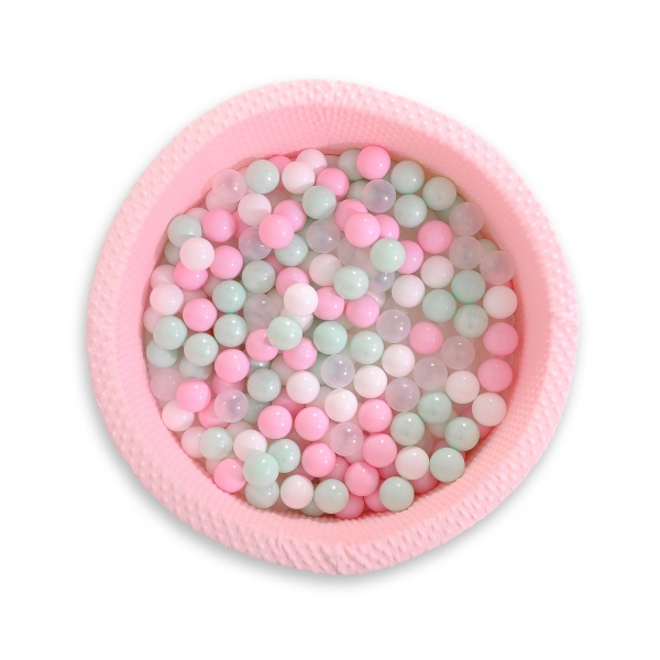 Bällebad für Babys 90 x 40 cm Minky mit Bällen 300st - rosa