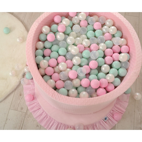 Bällebad für Babys 90 x 40 cm Minky mit Bällen 300st - rosa