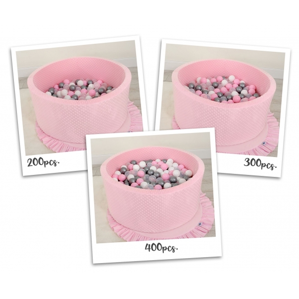 Bällebad für Babys 90 x 40 cm Minky mit Bällen 300st - rosa