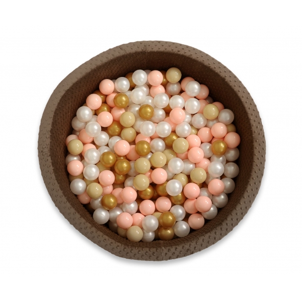 Bällebad für Babys 90 x 40 cm Minky mit Bällen 300st - schokoladen