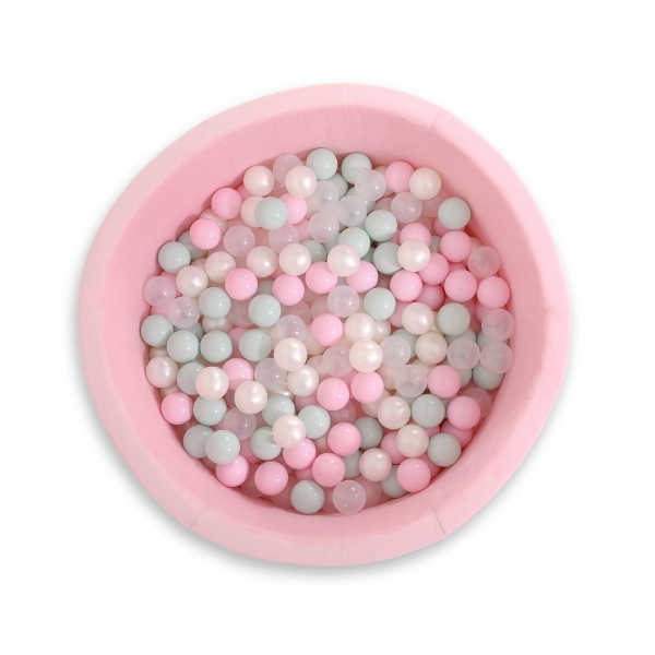 Bällebad für Mädchen Minkystoff Bällepool mit bunten Bällen 200st - rosa