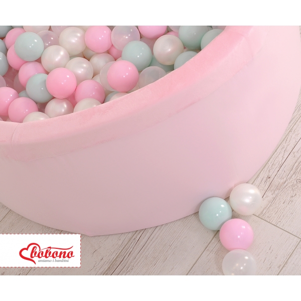 Bällebad für Mädchen Minkystoff Bällepool mit bunten Bällen 200st - rosa