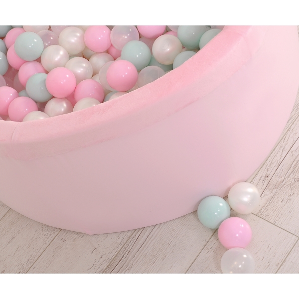 Bällebad für Mädchen Minkystoff Bällepool mit bunten Bällen 200st - rosa