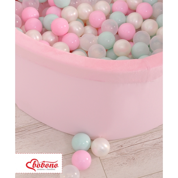 Bällebad für Mädchen Minkystoff Bällepool mit bunten Bällen 200st - rosa