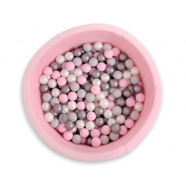 Bällebad für Mädchen Minkystoff Bällepool mit bunten Bällen 200st - rosa