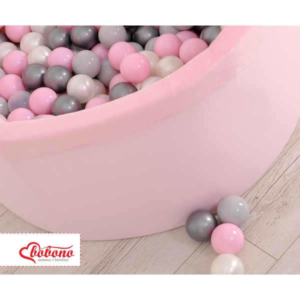 Bällebad für Mädchen Minkystoff Bällepool mit bunten Bällen 200st - rosa