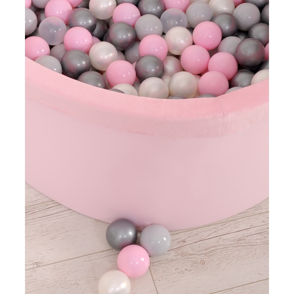 Bällebad für Mädchen Minkystoff Bällepool mit bunten Bällen 200st - rosa