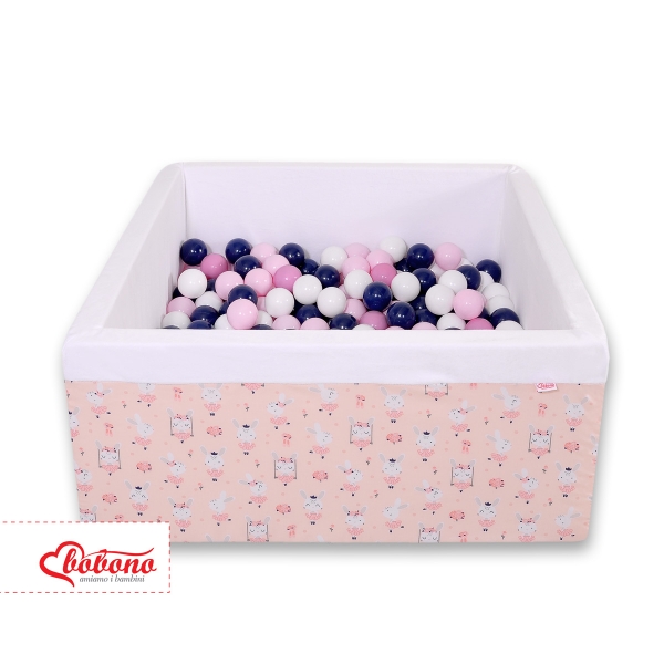 Bällebad minky mit Bällen 200st - Ballerinen rosa