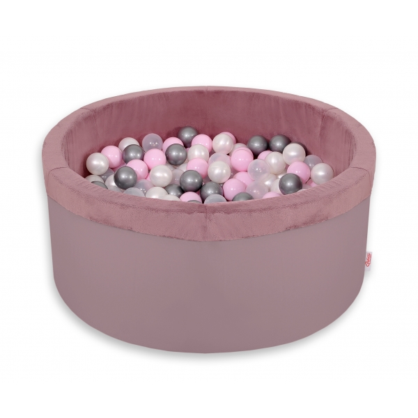 Bällebad aus Minkystoff mit Bällen 200st - Pastellviolett
