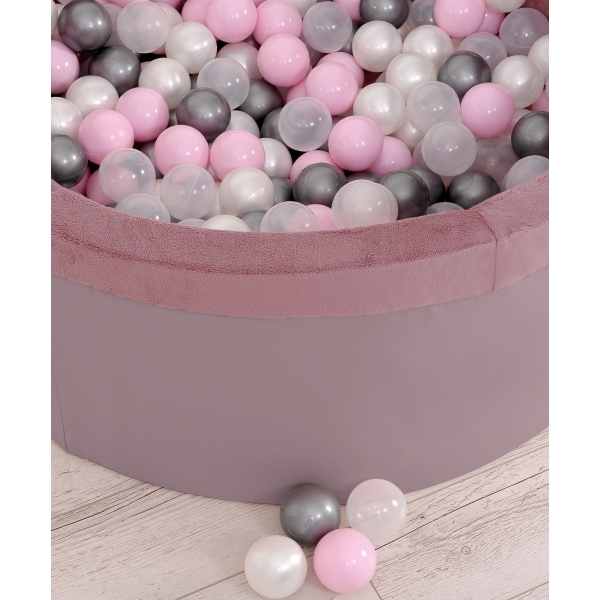 Bällebad aus Minkystoff mit Bällen 200st - Pastellviolett