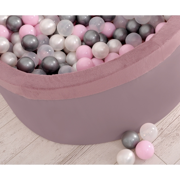 Bällebad aus Minkystoff mit Bällen 200st - Pastellviolett