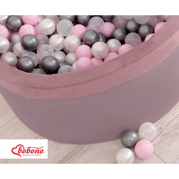 Bällebad aus Minkystoff mit Bällen 200st - Pastellviolett