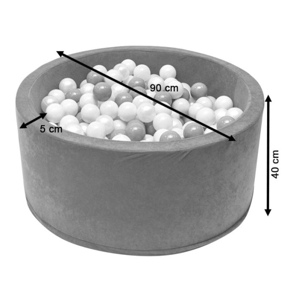 Bällebad Bällepool mit bunten Bällen 7cm - grün mit Luftballons