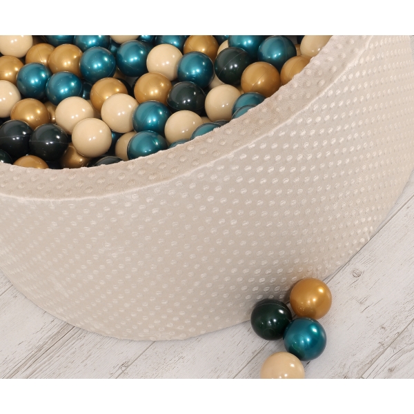 Beige Bällebad aus Minkystoff mit Bällen 200st