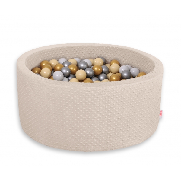 Bällebad mit Bälle Gold Grün Beige Dunkelgrün