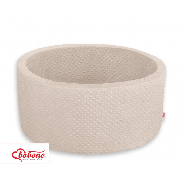 Beige Bällebad aus Minkystoff ohne Bälle