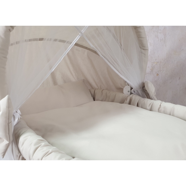 Beige Bezug für Babykorb mit Haube