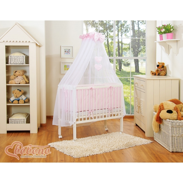 Beistellbett für Mädchen mit Bettwäsche Set