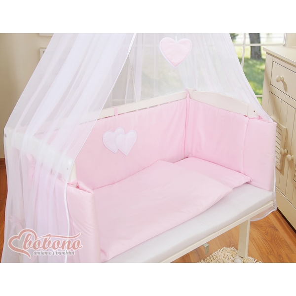Rosa Bettwäsche Set mit Beistellbett Komplett für Mädchen