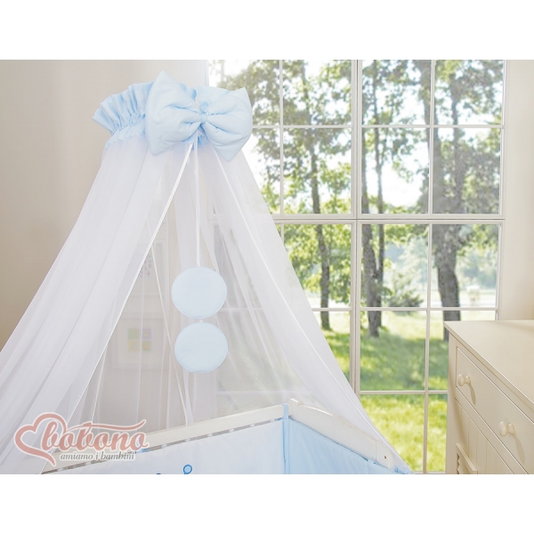Beistellbett FABIO mit Matratze und Bettwäsche Set - Little Prince/Princess blau