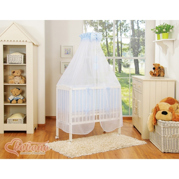 Beistellbett FABIO mit Matratze und Bettwäsche Set - Little Prince/Princess blau