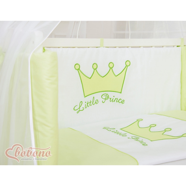 Beistellbett mit Matratze und Bettwäsche Set - Little Prince/Princess grün