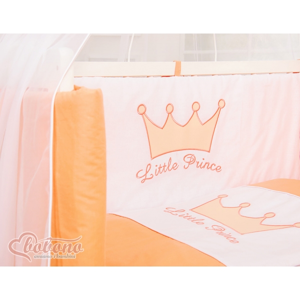 Beistellbett mit Matratze und Bettwäsche Set - Little Prince/Princess pfirsich