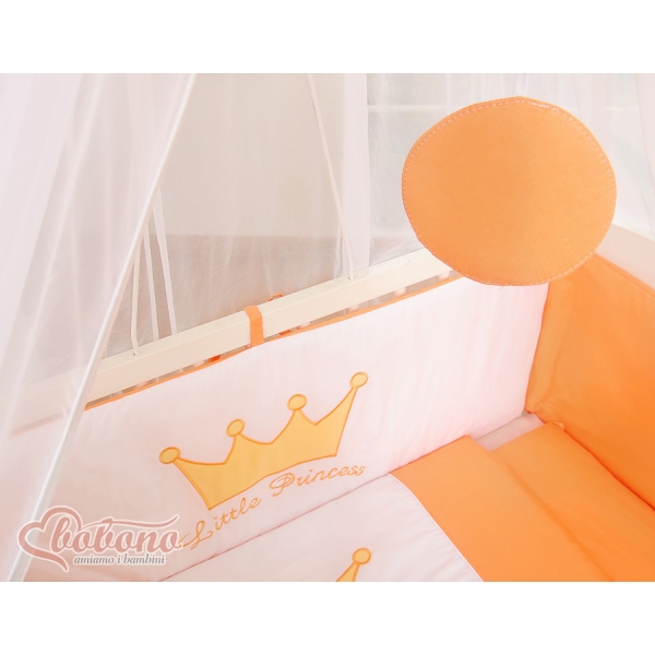Beistellbett mit Matratze und Bettwäsche Set - Little Prince/Princess pfirsich