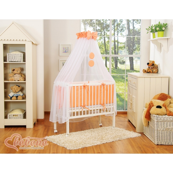 Beistellbett mit Matratze und Bettwäsche Set - Little Prince/Princess pfirsich