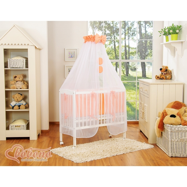 Beistellbett mit Matratze und Bettwäsche Set - Little Prince/Princess pfirsich
