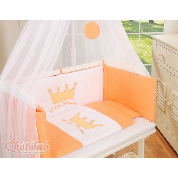 Beistellbett mit Matratze und Bettwäsche Set - Little Prince/Princess pfirsich