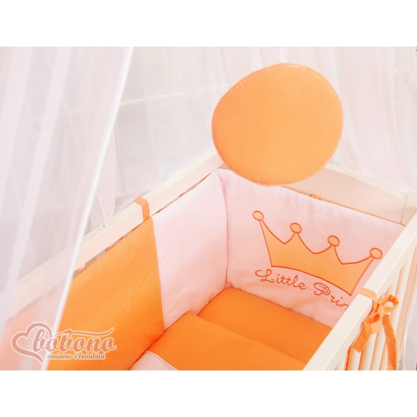 Beistellbett mit Matratze und Bettwäsche Set - Little Prince/Princess pfirsich