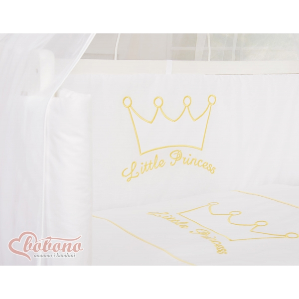 Beistellbett mit Matratze und Bettwäsche Set - Little Prince/Princess weiß